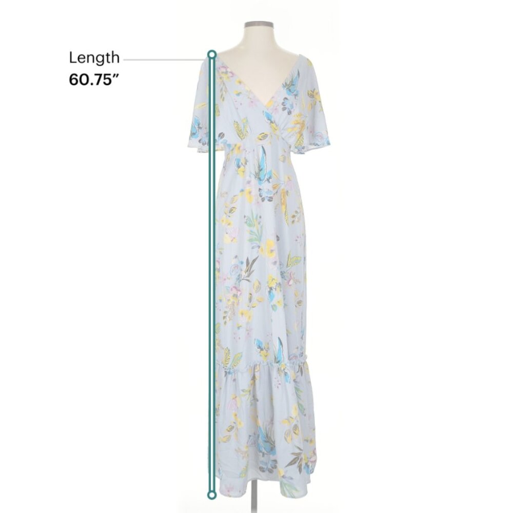 Slate & Willow Women's Floral Printed V-Neck Dolman Sleeve Tiered Ruffle Maxi-XS - Picture 8 of 12